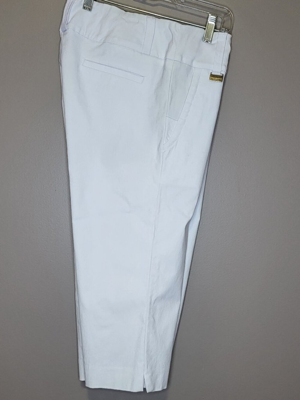 Lisette L Sport Montreal White Cropped Golf Pants Capri Stretch Pull-On Size 14